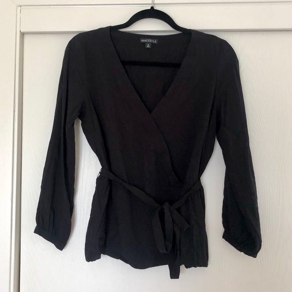 J. Crew Tops - J. Crew Mercantile wrap tie blouse